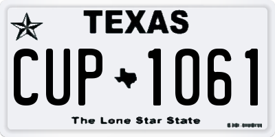 TX license plate CUP1061