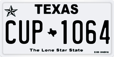 TX license plate CUP1064