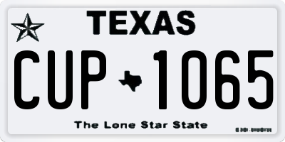 TX license plate CUP1065