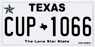 TX license plate CUP1066