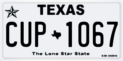 TX license plate CUP1067
