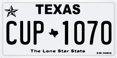 TX license plate CUP1070