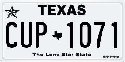 TX license plate CUP1071
