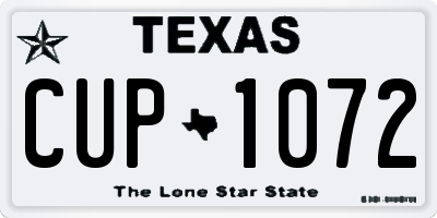 TX license plate CUP1072