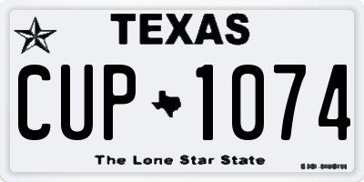 TX license plate CUP1074