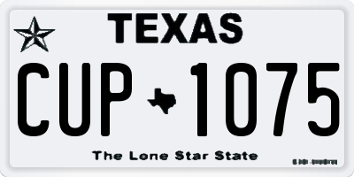 TX license plate CUP1075
