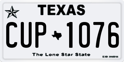 TX license plate CUP1076