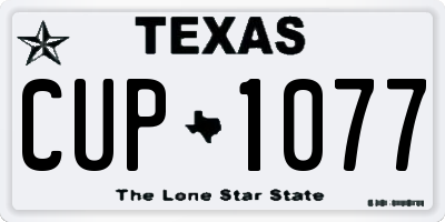 TX license plate CUP1077