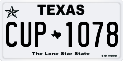 TX license plate CUP1078