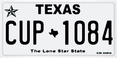 TX license plate CUP1084