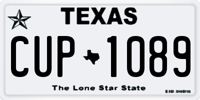 TX license plate CUP1089