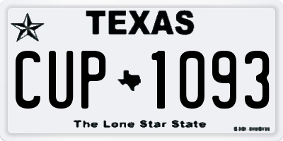 TX license plate CUP1093
