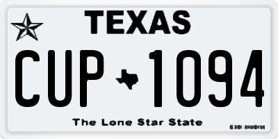 TX license plate CUP1094
