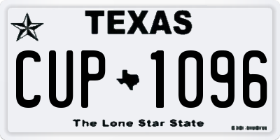 TX license plate CUP1096