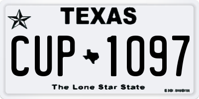 TX license plate CUP1097