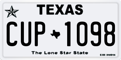 TX license plate CUP1098