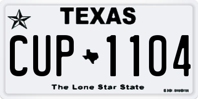 TX license plate CUP1104