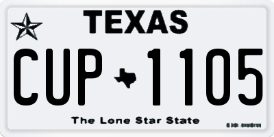 TX license plate CUP1105