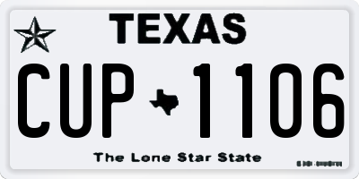 TX license plate CUP1106