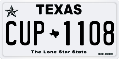 TX license plate CUP1108