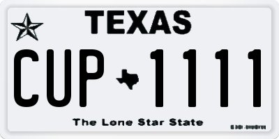 TX license plate CUP1111