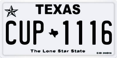 TX license plate CUP1116
