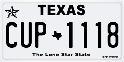 TX license plate CUP1118