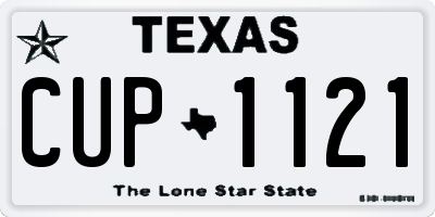 TX license plate CUP1121