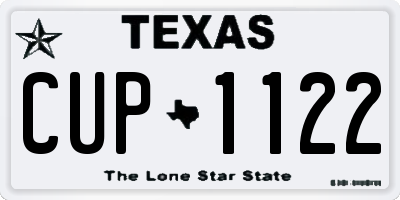 TX license plate CUP1122
