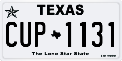 TX license plate CUP1131