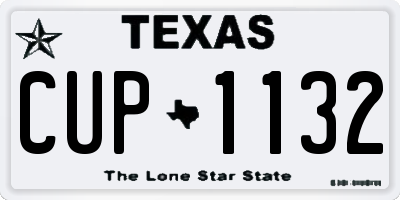 TX license plate CUP1132