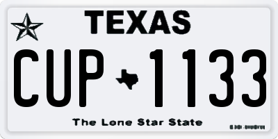 TX license plate CUP1133
