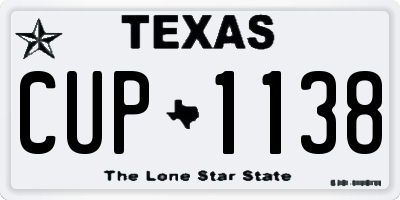 TX license plate CUP1138