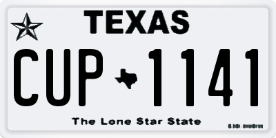 TX license plate CUP1141