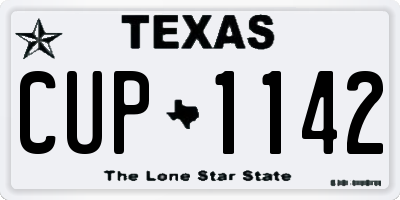 TX license plate CUP1142