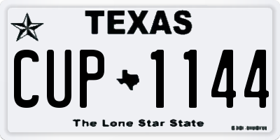 TX license plate CUP1144