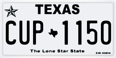 TX license plate CUP1150