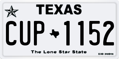 TX license plate CUP1152