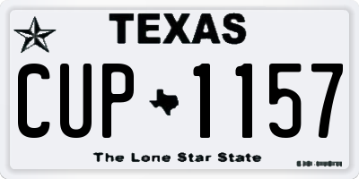 TX license plate CUP1157