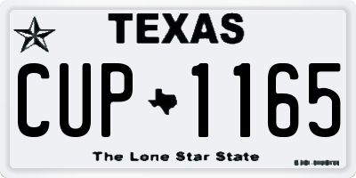 TX license plate CUP1165
