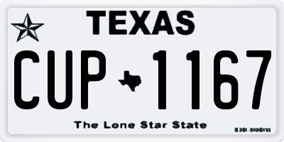 TX license plate CUP1167