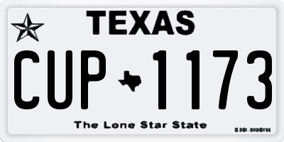 TX license plate CUP1173