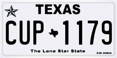 TX license plate CUP1179