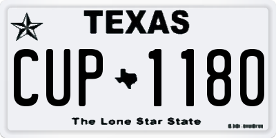 TX license plate CUP1180