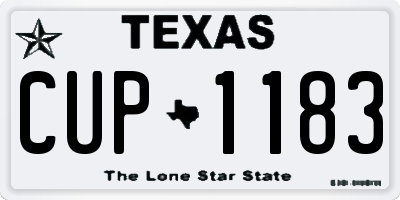 TX license plate CUP1183