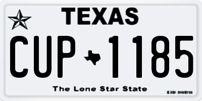 TX license plate CUP1185