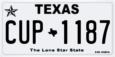 TX license plate CUP1187