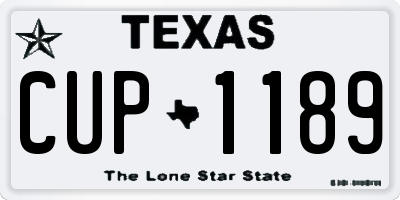 TX license plate CUP1189