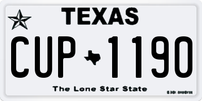 TX license plate CUP1190