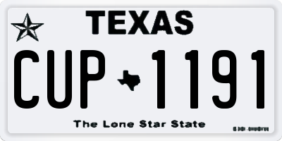 TX license plate CUP1191